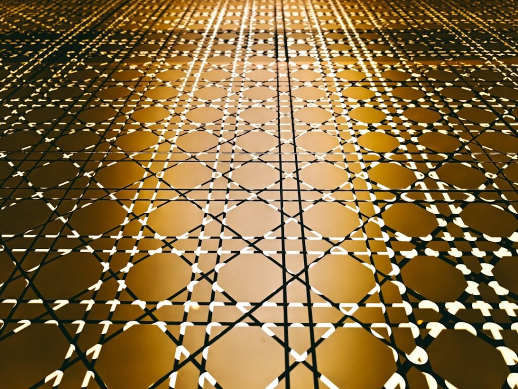 Sacred geometry pattern of overlapping circles and lines, illustrating geometric structure and consciousness