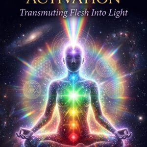 Rainbow body activation guide - ebook cover featuring luminous human silhouette with chakra system and prismatic light