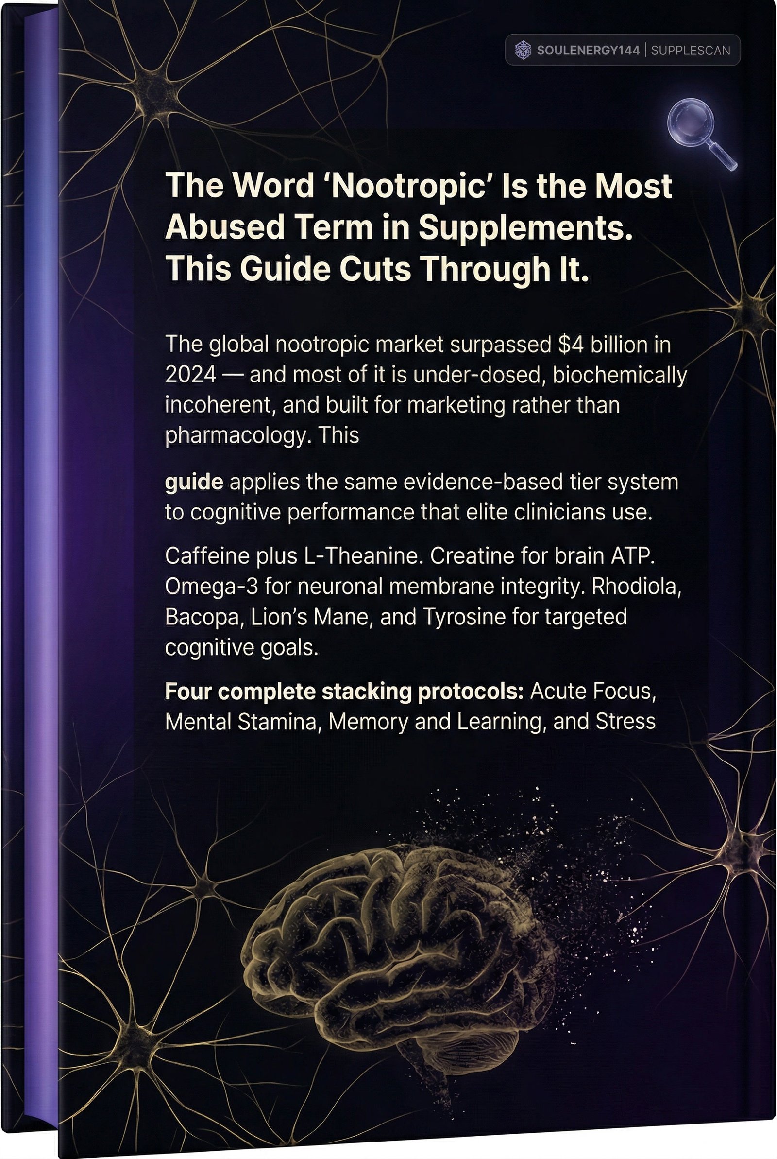 SoulEnergy144 SuppleScan back cover - Supplement Stack Guide Focus
