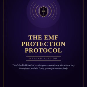 The EMF Protection Protocol: Master Edition Deep purple and gold book cover for The EMF Protection Protocol Master Edition by SoulEnergy144, with a radiating wave and shield emblem.