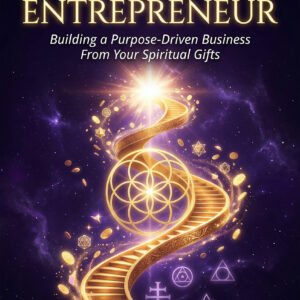 The Metaphysical Entrepreneur: Building a Purpose-Driven Business From Your Spiritual Gifts The Metaphysical Entrepreneur front cover — a golden spiral staircase rising through a flower-of-life orb and sacred geometry in a deep purple cosmic field, SoulEnergy144