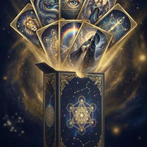 The SoulEnergy144 Oracle Collection — All 8 Digital Decks + Companion Guidebooks The SoulEnergy144 Oracle Collection — a luxury boxed set of all 8 oracle decks with a fan of ornate cards on a deep navy cosmic void with gold sacred geometry