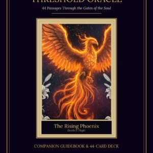 The Cosmic Threshold Oracle — 44-Card Digital Deck + Companion Guidebook The Cosmic Threshold Oracle front cover — a rising phoenix of gold fire on a deep purple void within a gold frame, a 44-card SoulEnergy144 oracle deck