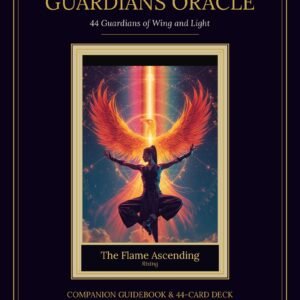 The Winged Guardians Oracle — 44-Card Digital Deck + Companion Guidebook Front cover of The Winged Guardians Oracle digital deck by SoulEnergy144 — gold title on deep purple void with the Flame Ascending guardian card