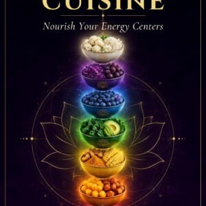 Chakra Cuisine: Nourish Your Energy Centers Chakra Cuisine: Nourish Your Energy Centers by SoulEnergy144 – front cover with seven glowing chakra bowls of colorful whole foods on a deep purple and gold background