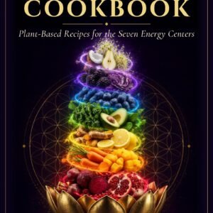 The Chakra Recipe Cookbook: Plant-Based Recipes for the Seven Energy Centers The Chakra Recipe Cookbook by SoulEnergy144 – front cover with a golden lotus bowl and a rising rainbow spiral of chakra foods on a deep purple background